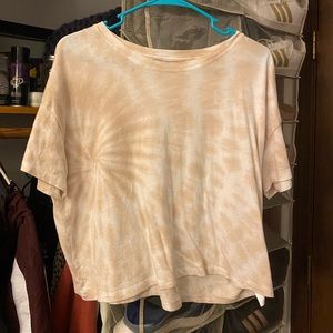Large Tan Tie-Dye crop top
